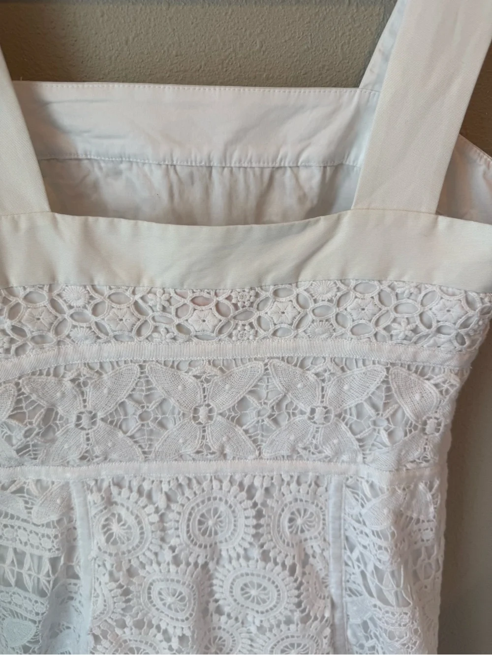 Tory Burch Margaux White Lace Square-Neck Sundress - Women's